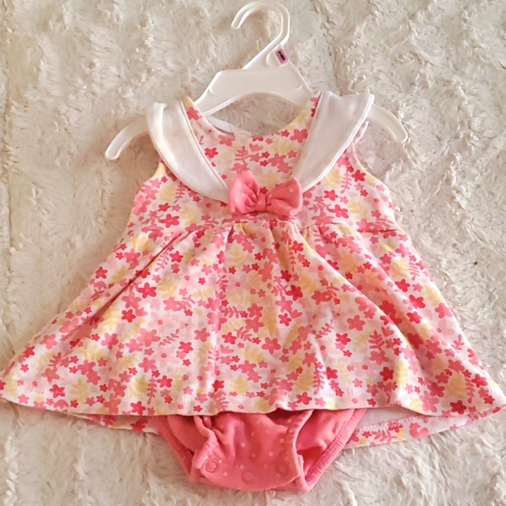 Peach, punk and yellow salor style Dress onesie